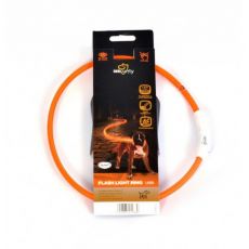 Obojok DUVO+ LED Svietiaci dog oranžový nylonový 65 cm