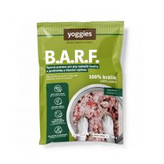 500g Yoggies B.A.R.F. 100% králik s probiotikami a kĺbovou výživou Surové mäso pre psov