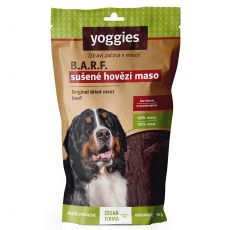 Sušené hovädzie mäso pre psov Yoggies, (prúžky mäsa) vakuovo balené, 100% bez chémie