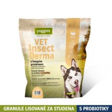 Yoggies VET Insect Derma s hmyzím proteínom, granule lisované za studena s probiotikami