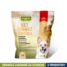 MINI granule Yoggies VET Insect Derma s hmyzím proteínom, lisované za studena s probiotikami