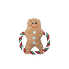 Hračka ťahadlo krúžok snehuliak s pískadlom 20x20cm, pre psa