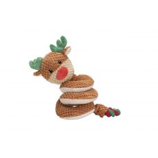 PLYŠOVÁ HRAČKA PRE PSOV SQUEAKIES elastický Sob s pískadlom , 36x11x9cm