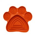 Lízacia podložka v tvare psie labky vanilková vôňa 21cm oranžová