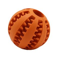 Hračka pre psa dental mint loptička na pamlsky 7cm, oranžová