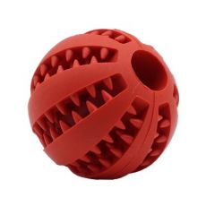 Hračka pre psa dental mint loptička na pamlsky 7cm, červená