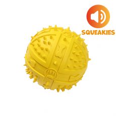 HRAČKA PRE PSOV REGULAR SQUEAKIES gumená loptička s hrotmi, pískacia, žltá 9 cm