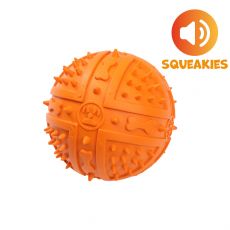 HRAČKA PRE PSOV REGULAR SQUEAKIES gumená loptička s hrotmi, pískacia, oranžová 9 cm