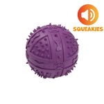 HRAČKA PRE PSOV REGULAR SQUEAKIES gumená loptička s hrotmi, pískacia, fialová 9 cm