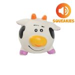 HRAČKA PRE PSOV REGULAR SQUEAKIES latexová loptička v tvare kravičky, pískacia, 6 cm,
