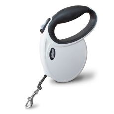 4 m vodítko HILTON SMART DOG TAPE M, navíjacie, čierno-biele, pre psy do 20 kg