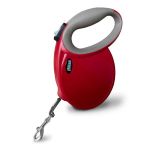 5 m HILTON SMART DOG TAPE L AUTOMATICKÉ VODÍTKO ČERVENO-SIVÉ, PRE PSOV DO 30 KG