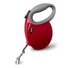 5 m HILTON SMART DOG TAPE L AUTOMATICKÉ VODÍTKO ČERVENO-SIVÉ, PRE PSOV DO 30 KG