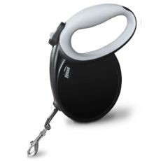 7 m Vodítko HILTON SMART DOG TAPE XL s automatickým navíjaním, čierno-šedé, pre psy do 40 kg