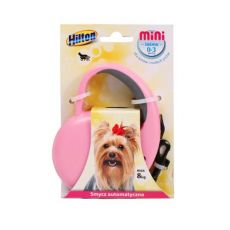 3M HILTON MINI TAPE AUTOMATICKÉ VODÍTKO PRE PSOV DO 8 KG, RUŽOVÉ