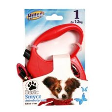 5 m HILTON BASIC 1 AUTOMATICKÉ VODÍTKO, Červené, PRE PSOV DO 12 KG