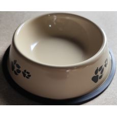 22 cm Miska pre psa - kovová, protišmyková, svetlohnedá
