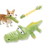 Plyšová hračka pre psov UNIQ PETS SNIFFIES – odnímateľný zelený krokodíl s pískadlom, 75 x 14 x 12 cm
