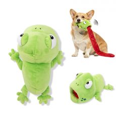 Plyšová hračka pre psov UNIQ PETS SNIFFIES – žaba s dlhým jazykom a pískadlom, 90 x 20 x 17 cm