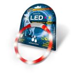 Silikónový LED obojok pre psov HILTON, 1,4 × 0,8 cm × 40 cm, červený, s USB nabíjaním